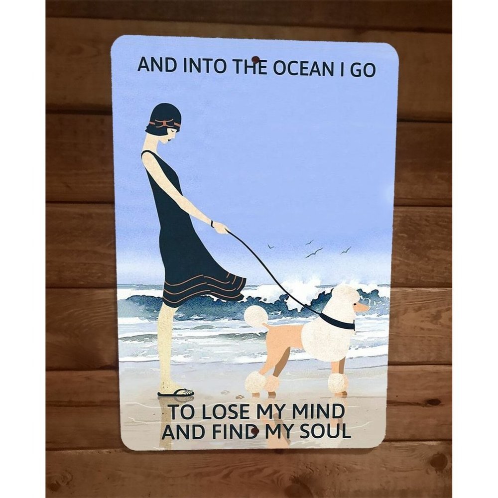 And She Lived Happily Ever After Poodle Dog 8x12 Metal Wall‎ Sign Animal Poster